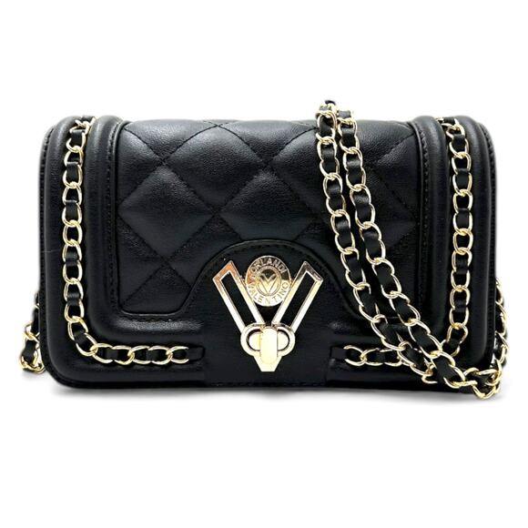 Valentino Orlandi Quilted Crossbody Bag Black Gold Chain New With Tags - Picture 9 of 9